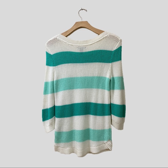 Tommy Hilfiger Striped Sweater - Mint Green/White - Picture 2 of 5